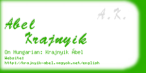 abel krajnyik business card